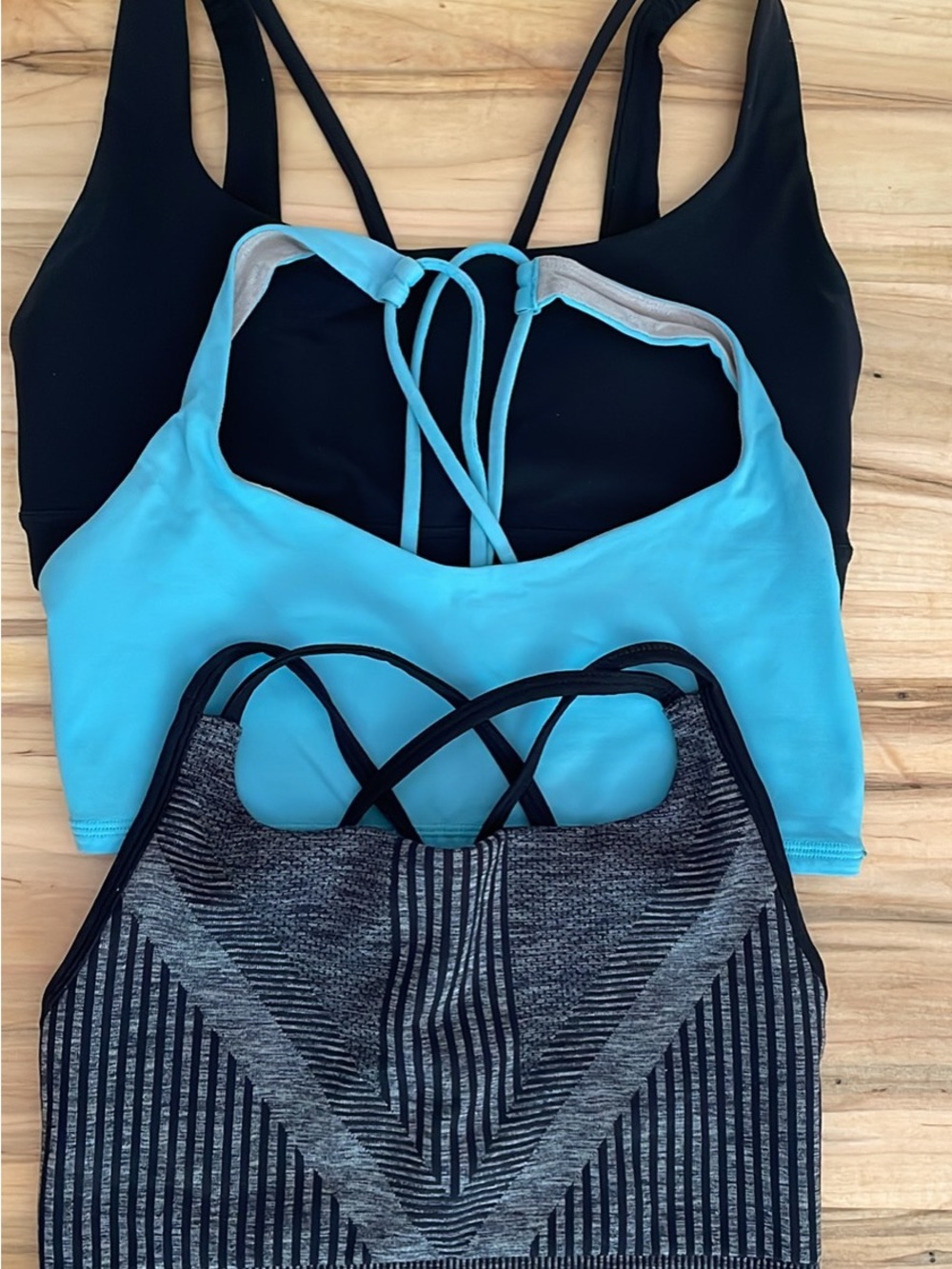 Smartwool Strappy Sports Bra Trio - Black, Turquoise, Heather Gray